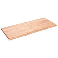 encimera bano  mueble de bano madera maciza tratada marron claro 140x60x2-4cm