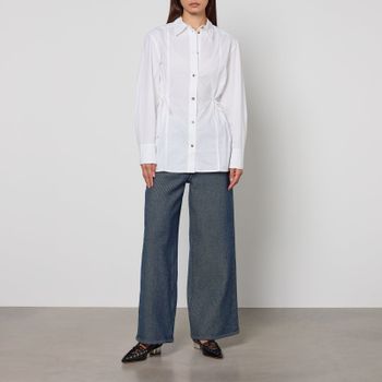 Ganni Cotton Poplin Oversized Tie String Shirt - UK 14