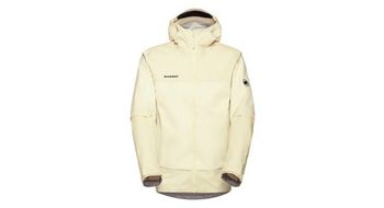 Chaqueta impermeable con capucha mammut ducan guide hs beige para hombre