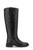 botas de piel con cremallera black 37