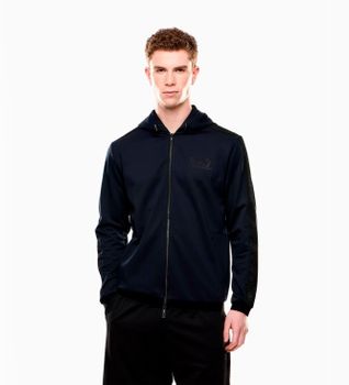 EA7 para hombre. 7M000308_AF13526 SweatshirtSudadera con capucha de sarga técnica elástica Gold Label marino (XL), Casual, Poliéster