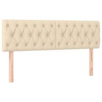 cabecero cama mueble de dormitorio con led de tela 144 x 7 x 7888 cm crema m020000483