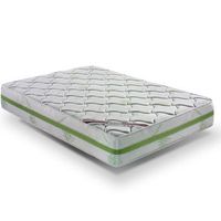 colchon viscoelastico modelo aloe vera 120 x 190 x 26cm tejido aloe vera - todas las medidas blanco y verde