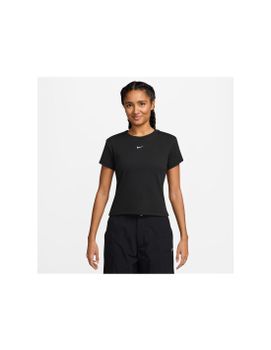 Camiseta Nike Sportswear Tight Ribbed Short-Sleeve T-Shirt Mujer Negro/Gris