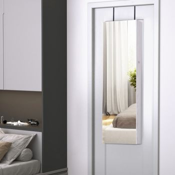 Espejo joyero colgante 37x120x10cm blanco