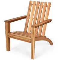 costway silla adirondack de madera acacia de jardin ergonomico con apoyabrazos sillon para balcon patio piscina terraza 69 x 73 x 85 cm