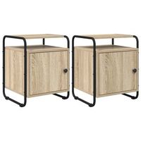mesa de noche 2 uds roble sonoma madera de ingenieria vidaxl