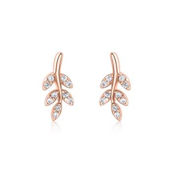 Pendientes de plata 925 para mujer, rosado con circonita