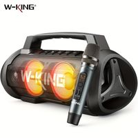 altavoz bluetooth w-king d10mic con microfono inalambrico 70 w rms 120 w de potencia maxima graves profundos resistente al agua ipx6 42 horas de autonomia altavoz portatil para fiestas