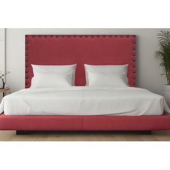 Cabecero Cama Bruselas Largo Rojo 90x125 Cm