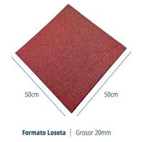 loseta de caucho rojo 50x50cmx20mm 32ud densidad premium resistente uso deportivo - pavimentos arquiservi