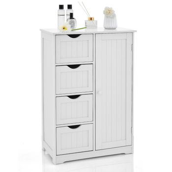 Costway Armario con 4 Cajones y Estante Ajustable Mueble de Almacenamiento Independiente 56 x 30 x 82 cm