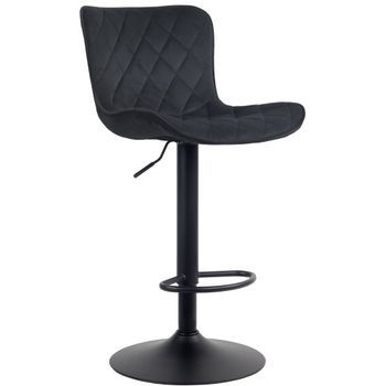 Taburete De Bar Emma Terciopelo Negro 54x48x83 Cm Clp