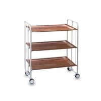 carrito auxiliar plegable bauhaus blanco con ruedas r 3 niveles y 3 posicionescedro