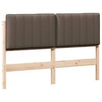 cabecero tapizado marron y topo 135 cm madera de pino macizo vidaxl