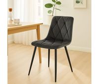 juego de 2 sillas de comedor clairton terciopelo antracita 55x45x85 cm