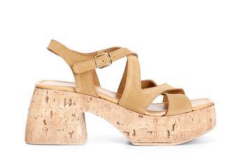 sandalias de ante con cruce brandy