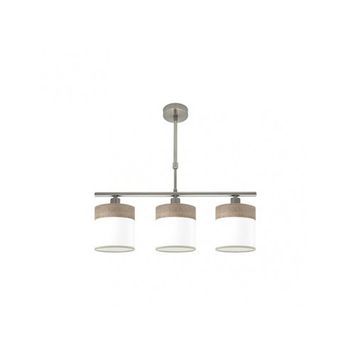 Lampara Cloe 3xe14 Niquel/blanca-madera Gris Regx55x14 Cm