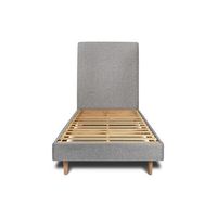cama de 135x190 cm con cabecero tapizado - tejido rizado