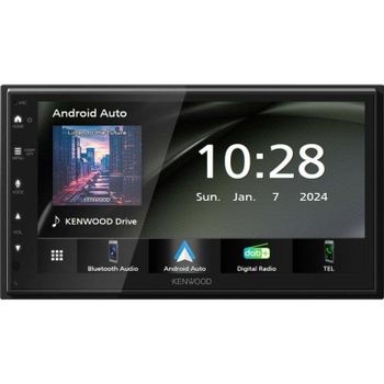 Receptor multimedia Kenwood DMX5023DABS Bluetooth DAB+ CarPlay Android Auto pantalla 6,8