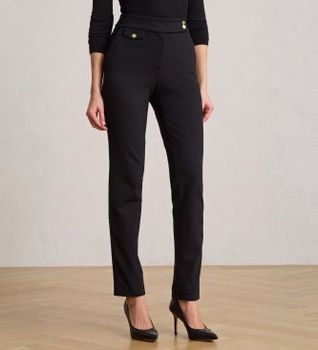 Lauren Ralph Lauren para mujer. 200B22288003 Pantalón tobillero de ponte negro (XL), Casual, Viscosa