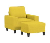 vidaxl sillon con taburete tela amarillo claro 60 cm