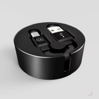 cable usb usams u-bin usb-a a usb-c 1 m retractil negro
