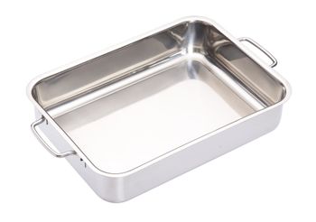Asador acero inoxidable plata 32x23cm