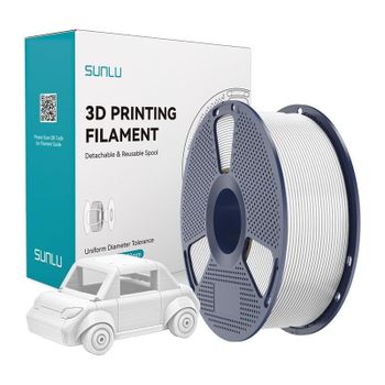 Filamento PETG Sunlu PETG W Blanco 1,75 mm Alta Durabilidad Impresión 3D