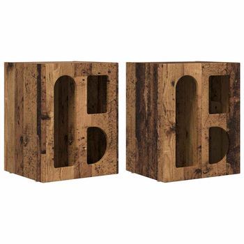 Mesita De Noche Elst 2 Uds. Madera Vieja 40 X 35 X 50 Cm Vidaxl