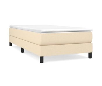 Estructura de cama box spring tela color crema 90x200 cm