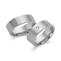alianzas 14 quilates oro blanco con diamante