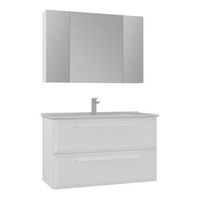 conjunto de mueble con lavabo y espejo 2 piezas  - 100 x 50 x 62 cm - blanco
