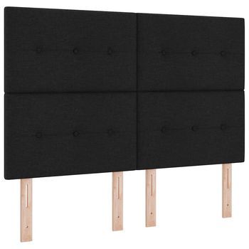 Cabecero，panel De Cabecero Ajustable En Altura Con Cabecera Negro 144 Cm Tela