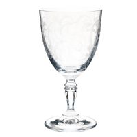 copa de vino vidrio transparente con flores