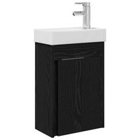 modulo de bano con griferia roble negro 405 x 225 x 62 cm vidaxl
