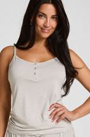 hunkemoller top de pijama de rayas con botones gris