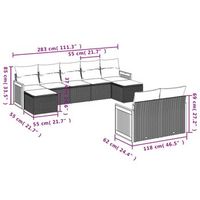 conjunto de sofa exterior conjunto de 9 piezas mimbre artificial beige