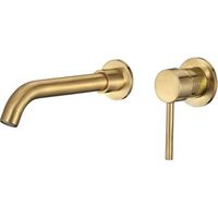 grifo monomando lavabo empotrado brampton oro cepillado dorado