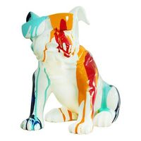 figura decorativa perro bulldog sentado kuateh de poliresina 40x23x34 cm multicolor