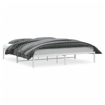 Estructura De Cama Sin Colchón Metal Blanco 193x203 Cm Vidaxl