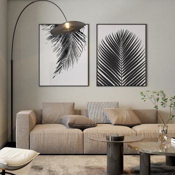 Set de 2 cuadros 078, marco premium chapado en roble, 30x40 cm