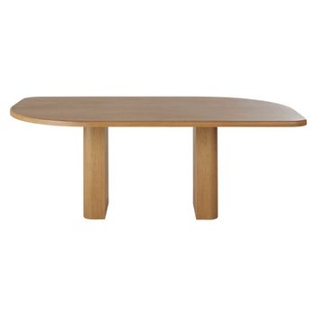Mesa de comedor de chapa de roble claro de 200 cm