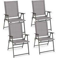 4 sillas terraza exterior sillas de jardin plegables costway 62 x 58 x 89 cm carga 150kg gris