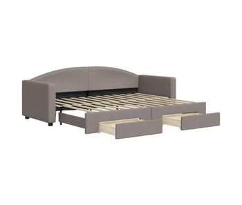 Sofá cama - sofá convertible nido con cajones tela gris taupe 80x200 cm