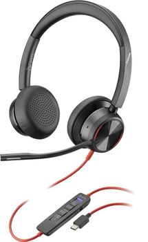 POLY Blackwire 8225 Auriculares Alámbrico Diadema Oficina/Centro de llamadas USB Tipo C Negro
