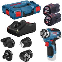 bosch pack gsr 12v-35 fc professional atornillador 12v  2 baterias  cargador  maletin