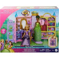 princesas disney  cofre con tocador vestidor pasarela giratoria y 25 accesorios munecas no incluidas
