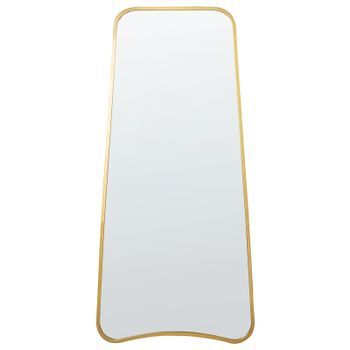 Espejo De Pared Moderno Marco Metálico De Hierro Forma Irregular Decoración De Salón 58 X 122 Cm Dorado Levet