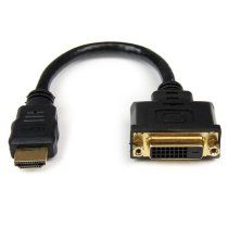 Adaptador de 20cm HDMI a DVI - DVI-D Hembra - HDMI Macho - Cable Conversor de VÃdeo - Negro